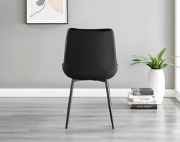 FurnitureboxUK Giovani 4 Grey Dining Table & 4 Pesaro Black Leg Chairs - thumbnail 9