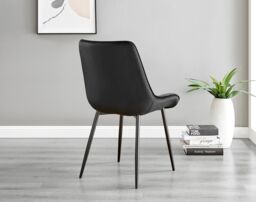FurnitureboxUK Giovani 4 Grey Dining Table & 4 Pesaro Black Leg Chairs - thumbnail 7