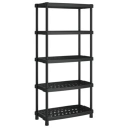 Berkfield Home Storage Shelf 5-Tier Black 93.5x45.5x194.5 cm PP - thumbnail 2