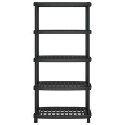 Berkfield Home Storage Shelf 5-Tier Black 93.5x45.5x194.5 cm PP - thumbnail 3