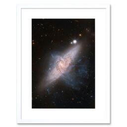 Artery8 Wall Art Print Hubble Space Astronomy Chance Alignment Between Galaxies Mimics A Cosmic Collision NGC 3314 Overlapping Galaxy Angle Artwork - thumbnail 1