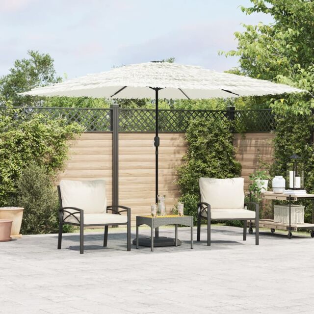 Berkfield Home Garden Parasol with Steel Pole White 290x290x238 cm - Size: 290 x 290 x 238 cm - image 1