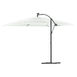 Berkfield Home Garden Parasol with Steel Pole White 290x290x238 cm - Size: 290 x 290 x 238 cm - thumbnail 5