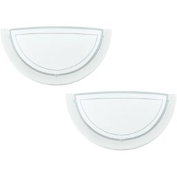 Loops 2 PACK Wall Light Colour White Shade White Clear Glass Painted Bulb E27 1x60W - thumbnail 1