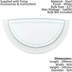 Loops 2 PACK Wall Light Colour White Shade White Clear Glass Painted Bulb E27 1x60W - thumbnail 2
