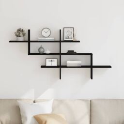 Berkfield Home Wall Shelf Black Oak 124.5x18x60.5 cm Engineered Wood - thumbnail 3
