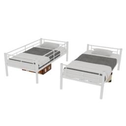 Matteo White Reinforced Metal Bunk Bed - Space Saving Double Sleeper - Size: Single - thumbnail 2