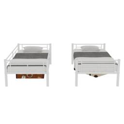 Matteo White Reinforced Metal Bunk Bed - Space Saving Double Sleeper - Size: Single - thumbnail 3