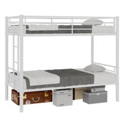 Matteo White Reinforced Metal Bunk Bed - Space Saving Double Sleeper - Size: Single - thumbnail 7