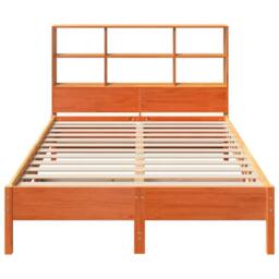 Berkfield Home Bookcase Bed without Mattress Wax Brown 160x200cm Solid Wood Pine - Size: 160x200 cm - thumbnail 4