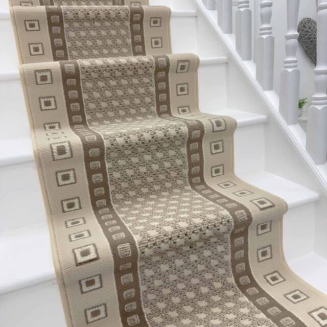 runrug Stair Runner Carpet for Staircases - Soft & Comfy, 9mm - 'Caesar' in Beige - Size: 60 cm x 600 cm - image 1