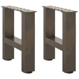 Berkfield Home Coffee Table Legs Natural Steel 2 pcs 40x(30-31) cm Steel in Grey - thumbnail 2