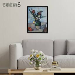 "Artery8 The Vase of Tulips Still Life Painting Cezanne Framed Canvas Wall Art - Size: W18"" x H24""" - thumbnail 3