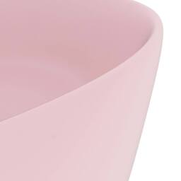 Berkfield Home Luxury Wash Basin Round Matt Pink 40x15 cm Ceramic - thumbnail 5