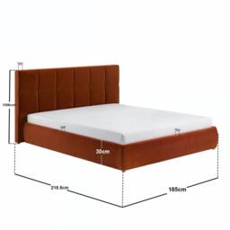 Solace+Co Mika Ottoman Bed Burnt Orange Velvet - Size: King - thumbnail 7