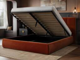Solace+Co Mika Ottoman Bed Burnt Orange Velvet - Size: King - thumbnail 3
