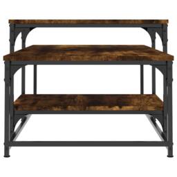Berkfield Home Coffee Table Smoked Oak 102x60x45 cm Engineered Wood in Brown - Size: 102 x 60 x 45 cm - thumbnail 5