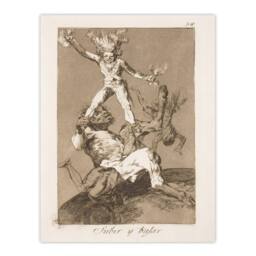"Artery8 Up & Down Los Caprichos Francisco Goya Wall Art Poster Print in Grey - Size: W18"" x H24""" - thumbnail 1