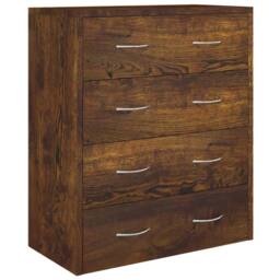 Berkfield Home Sideboard with 4 Drawers 60x30.5x71 cm Smoked Oak in Brown - thumbnail 3