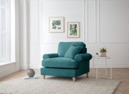 The Great Sofa Company Ezra Textured Velvet Armchair - Scroll Arm in Emerald