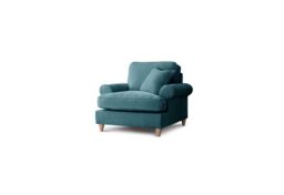 The Great Sofa Company Ezra Textured Velvet Armchair - Scroll Arm in Emerald - thumbnail 2