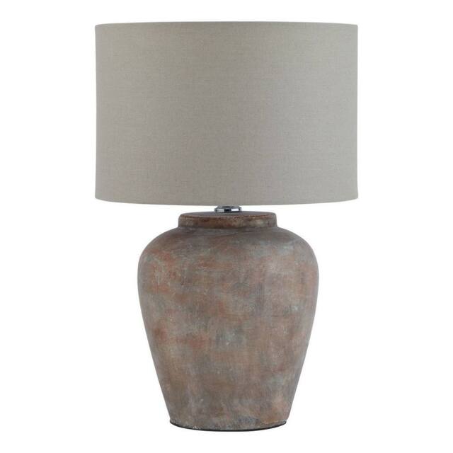 Lemon Pavilion Furniture and Decor Siena Table Lamp with Linen Shade, Ceramic, L31 x W31 x H48 cm, Brown - image 1