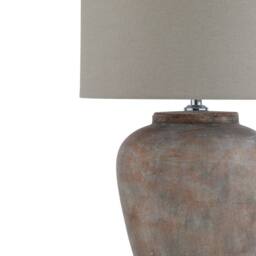 Lemon Pavilion Furniture and Decor Siena Table Lamp with Linen Shade, Ceramic, L31 x W31 x H48 cm, Brown - thumbnail 2