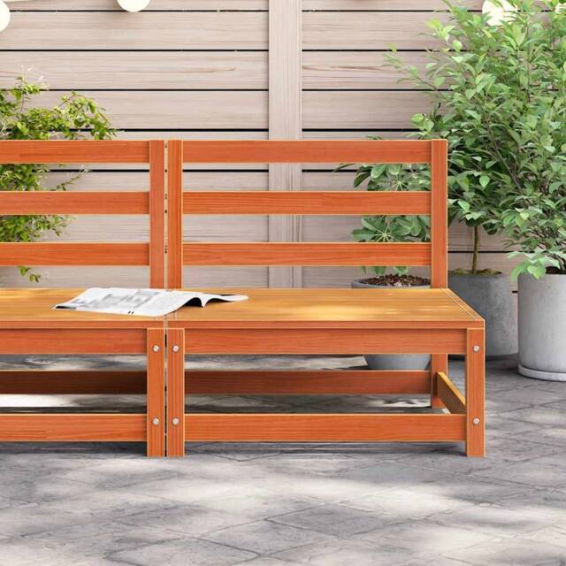 Berkfield Home Garden Sofa Armless Wax Brown 70x70x67 cm Solid Wood Pine - Size: 70 x 70 x 67 cm - image 1