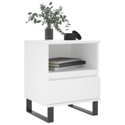 Berkfield Home Bedside Cabinet White 40x35x50 cm Engineered Wood - Size: 40 x 35 x 50 cm - thumbnail 3