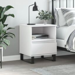 Berkfield Home Bedside Cabinet White 40x35x50 cm Engineered Wood - Size: 40 x 35 x 50 cm - thumbnail 1