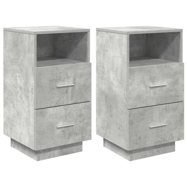 Berkfield Home Bedside Cabinets 2 pcs with 2 Drawers Concrete Grey 36x36x68 cm - Size: 36 x 36 x 68 cm - image 1