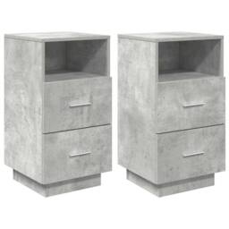 Berkfield Home Bedside Cabinets 2 pcs with 2 Drawers Concrete Grey 36x36x68 cm - Size: 36 x 36 x 68 cm - thumbnail 1