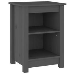 Berkfield Home Beautiful Bedside Cabinets 2 pcs Grey 40x35x55 cm Solid Wood Pine - Size: 40 x 35 x 55 cm - thumbnail 1
