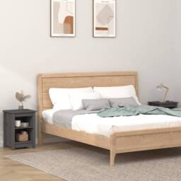 Berkfield Home Beautiful Bedside Cabinets 2 pcs Grey 40x35x55 cm Solid Wood Pine - Size: 40 x 35 x 55 cm - thumbnail 7