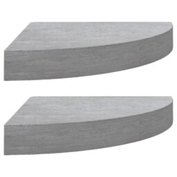 Berkfield Home Wall Corner Shelves 2 pcs Concrete Grey 35x35x3.8 cm MDF - thumbnail 2