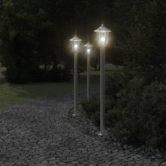 Berkfield Home Outdoor Floor Lamp Silver 120 cm Stainless Steel - image 1