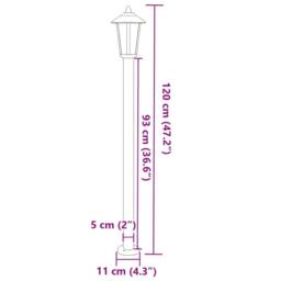 Berkfield Home Outdoor Floor Lamp Silver 120 cm Stainless Steel - thumbnail 7