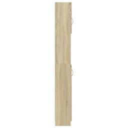 Berkfield Home Bathroom Cabinet Sonoma Oak 32x25.5x190 cm Engineered Wood in Brown - thumbnail 5