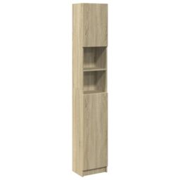 Berkfield Home Bathroom Cabinet Sonoma Oak 32x25.5x190 cm Engineered Wood in Brown - thumbnail 2