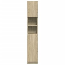 Berkfield Home Bathroom Cabinet Sonoma Oak 32x25.5x190 cm Engineered Wood in Brown - thumbnail 4