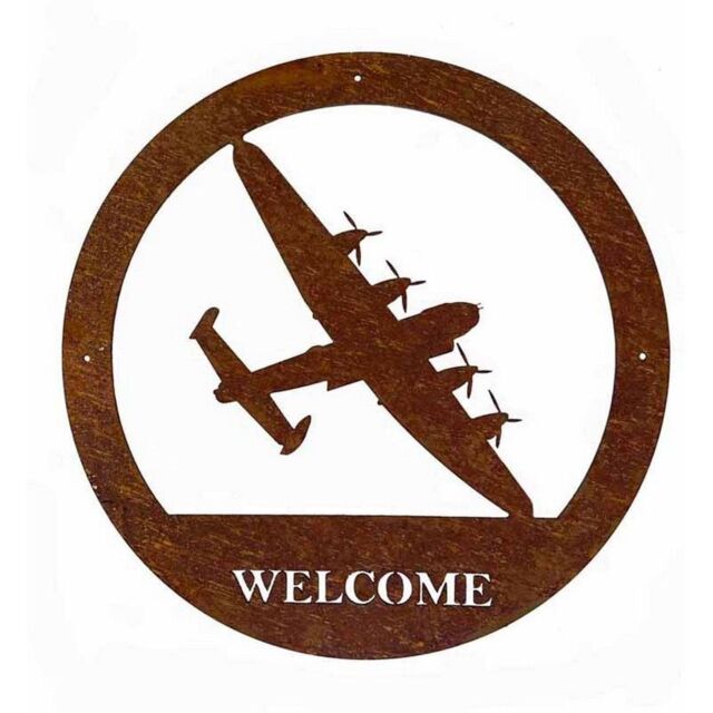 Poppyforge Lancaster Welcome Wall Art - Large - Steel - W49.5 x H49.5 cm - BM/RtR in Brown - image 1