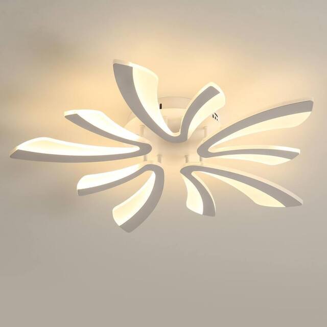 Goeco Modern LED Ceiling Light, 50W, 68cm, 3000K, for Living Room, Bedroom in White - image 1