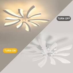 Goeco Modern LED Ceiling Light, 50W, 68cm, 3000K, for Living Room, Bedroom in White - thumbnail 6