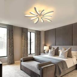 Goeco Modern LED Ceiling Light, 50W, 68cm, 3000K, for Living Room, Bedroom in White - thumbnail 7