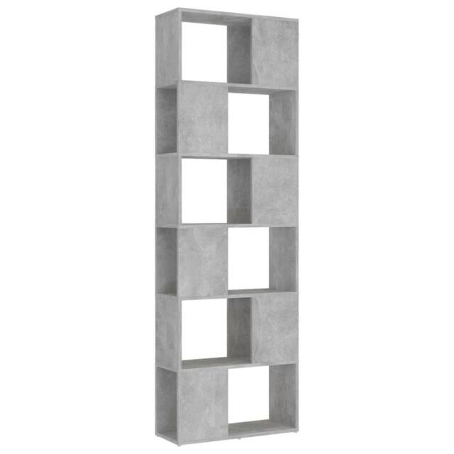 Berkfield Home Book Cabinet Room Divider Concrete Grey 60x24x186 cm Engineered Wood - Size: 60 x 24 x 186 cm - image 1