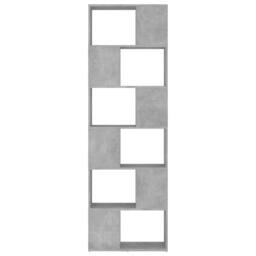 Berkfield Home Book Cabinet Room Divider Concrete Grey 60x24x186 cm Engineered Wood - Size: 60 x 24 x 186 cm - thumbnail 5