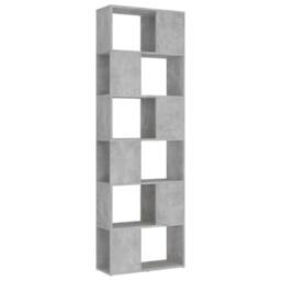 Berkfield Home Book Cabinet Room Divider Concrete Grey 60x24x186 cm Engineered Wood - Size: 60 x 24 x 186 cm - thumbnail 1