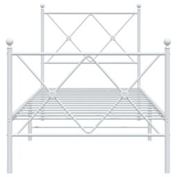 Berkfield Home Metal Bed Frame without Mattress with Footboard White 80x200cm - Size: 80x200 cm - thumbnail 4