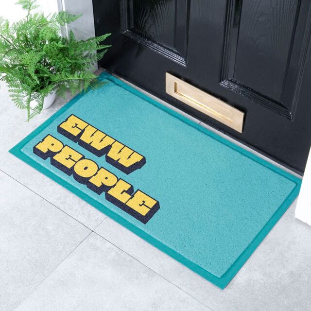Artsy Mats Eww People Indoor & Outdoor Doormat - 70x40cm in Blue - Size: 40 cm x 70 cm - image 1