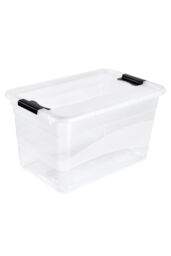 Keeeper Set of 3 Storage Crystal-Box 52 Litre with Lid - Transparent in Clear - thumbnail 2